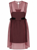 La Rose La Rose Vestito Con Sottoveste Bordeaux