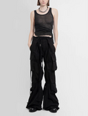 Ann Demeulemeester Mara Wrinkled Cropped Tank Top Light Cotton Rib