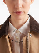 Prada Blumenbesticktes Seiden-Midikleid