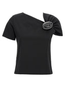 Giuseppe Di Morabito Rhinestone Floral Brooch Top