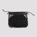 The Frankie Shop Morgan Leather Macramé Small Pouch