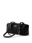 Prada Re Nylon And Leather Medium Top Handle Bag With Padlock