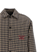 Dr�Le De Monsieur Beige Check Overshirt With Slogan