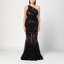 Giuseppe Di Morabito Long Black Lace Semi Transparent Dress