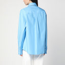 Giuseppe Di Morabito Light Blue Shirt With Rhinestone Scarf