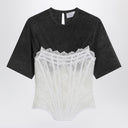 Giuseppe Di Morabito Gray T Shirt With Bustier Lingerie