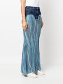 Calves Wave Jacquard + Denim Mermaid Skirt