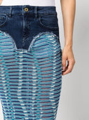 Calves Wave Jacquard + Denim Mermaid Skirt