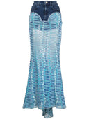 Calves Wave Jacquard + Denim Mermaid Skirt