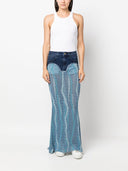 Calves Wave Jacquard + Denim Mermaid Skirt