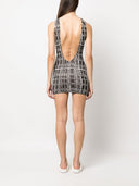 Pantorrillas Babel Jacquard Scoop Back Mini Vestido