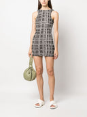 Pantorrillas Babel Jacquard Scoop Back Mini Vestido