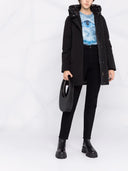 Cuello alto de parka arctic de lana con gorra doble negra