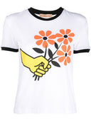 T-shirt imprimé de fleur en jersey Cormium