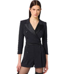 Elisabetta Franchi Schwarzer zweireihiger Overall