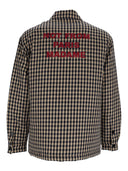 Dr�Le De Monsieur Beige Check Overshirt With Slogan
