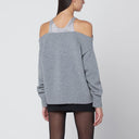 Giuseppe Di Morabito Grey Sweater With Crystal Embellished Shoulders