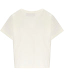 Elisabetta Franchi White Cropped T Shirt With Lettering