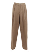 Fabiana Filippi Pantalone Ampio Con Pinces In Fluido Viscosa Lino Color Fango