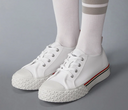 Thom Browne Collegiate Low Top Trainer W/ Tartan Tread Sole In Organic Canvas