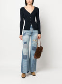 Parosh Ribbed Knit V Neck Cardigan