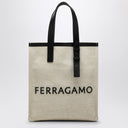 Ferragamo Canvas Tote Bag With Logo