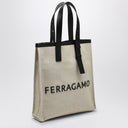 Ferragamo Canvas Tote Bag With Logo