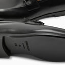 Ferragamo czarna skórzana ozdoba Gancini Moccasin