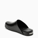 Ferragamo Black Leather Sabot