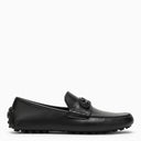 Ferragamo Black Leather Gancini Loafer