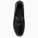 Ferragamo Black Leather Gancini Loafer