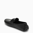 Ferragamo Black Leather Gancini Loafer