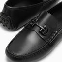 Ferragamo Black Leather Gancini Loafer