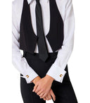 Elisabetta Franchi White Shirt With Vest And Tie