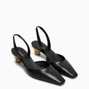 Ferragamo Black Slingback con talón de jaula