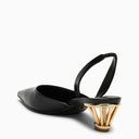Ferragamo Black Slingback con talón de jaula