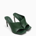 Ferragamo Forest Green Slide With Curved Heel