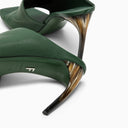 Ferragamo Forest Green Slide With Curved Heel