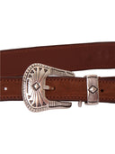 Alberto Luti Cintura Western In Suede Con Inserti In Pelle E Borchie