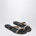 Ferragamo Mini Bow Flip Flop Black And Powdery / Regular Fit