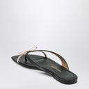 Ferragamo Mini Bow Flip Flop Black And Powdery / Regular Fit