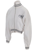 Off White Emb Script Logo Regular Zipup Bianco Blu