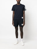 Thom Browne Short Sleeve Tee W/ 4 Bar Stripe In Milano Cotton