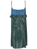 La Rose La Rose Lederkleid Top Azzurro Gonna Verde