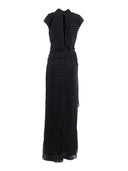 Rotate Long Dress W. Tie 1000 Black Comb. (Slim Fit)