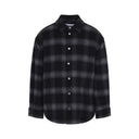Off White Flannel Wool Overshirt Padded Coat