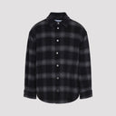 Off White Flannel Wool Overshirt Padded Coat
