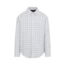 Off White Flannel Wool Overshirt Padded Coat