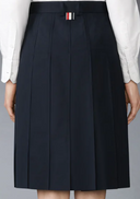 Thom Browne Bermuda Length Front Fly Pleated Skirt W/Gg Details In Wrinkle Free Cotton Suiting