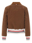 Thom Browne Down Filled Cropped Flight Jacket In Narrow Wale Corduroy